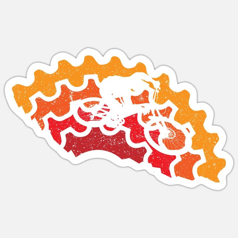Sunset Cogs Biker - Sticker size S (10 x 10 cm) - white matte
