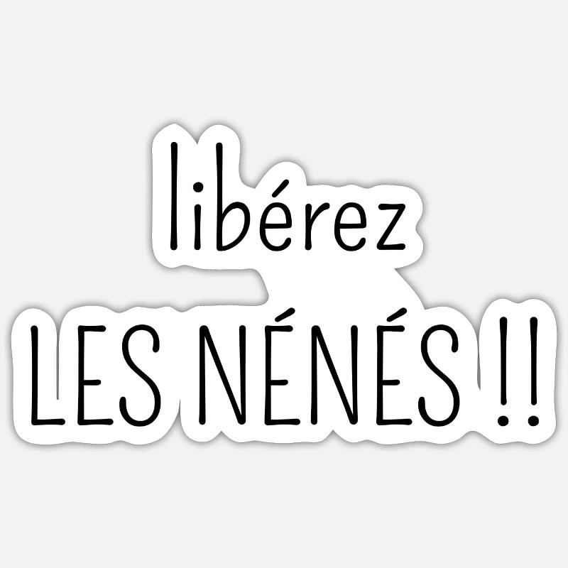 libérez les nénés - Sticker taille S (10 x 10 cm) - blanc mat