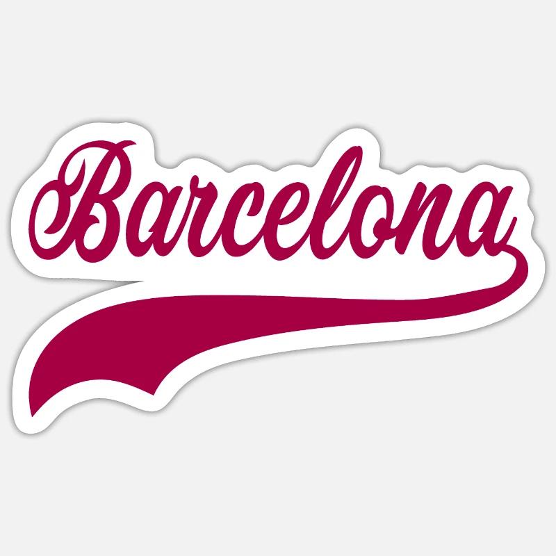 swoosh de Barcelone - Sticker taille S (10 x 10 cm) - blanc mat