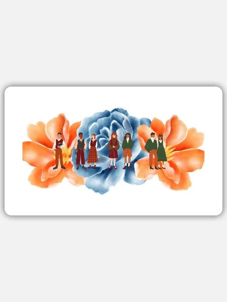 Moderner Herbst Design für Taschen - Sticker Größe S (10 x 10 cm) - Mattweiß