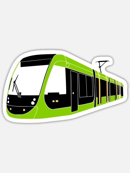 Tramway de Lund - Sticker taille S (10 x 10 cm) - blanc mat