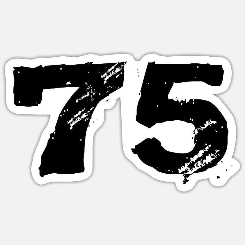75 Maillot numéro - Sticker taille S (10 x 10 cm) - blanc mat