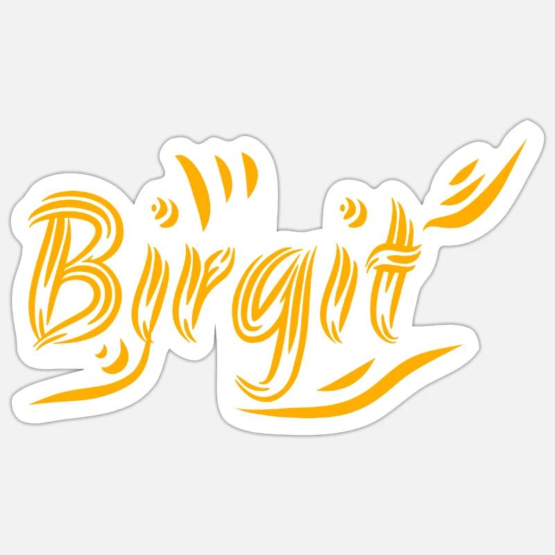 Birgit - Sticker Größe S (10 x 10 cm) - Mattweiß