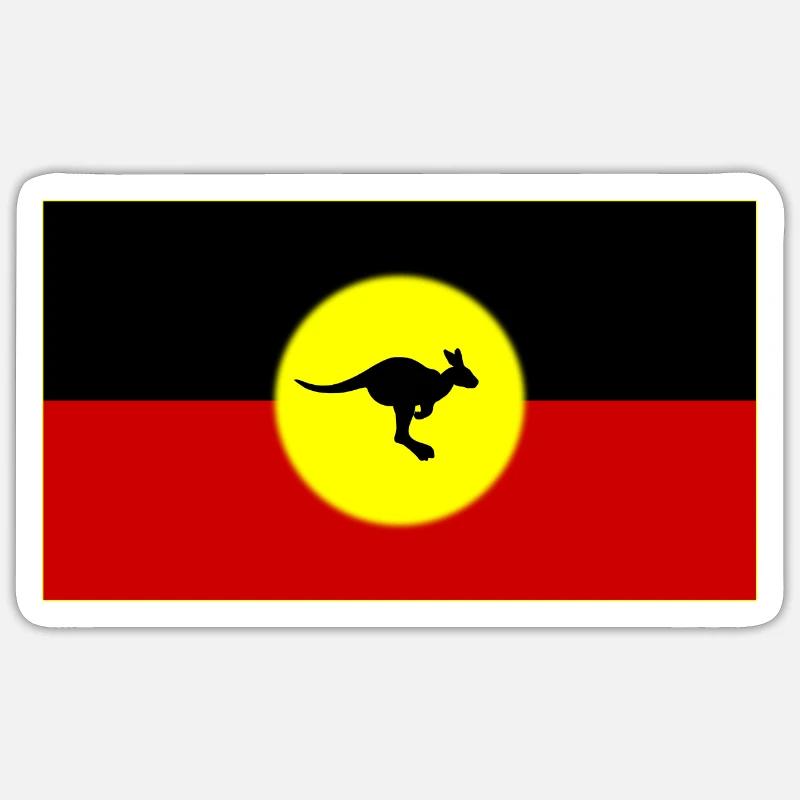 Aboriginal Flag with Kangaroo - Sticker size S (10 x 10 cm) - white matte