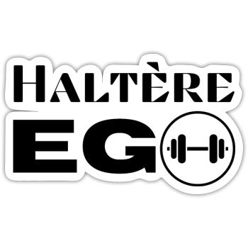 Musculation et haltères - Sticker taille S (10 x 10 cm) - blanc mat - Devant