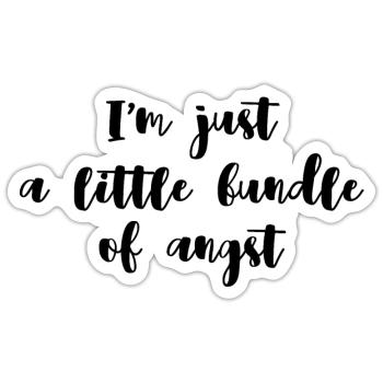 Little bundle of angst | Cadeau pour les nerveux - Sticker taille S (10 x 10 cm) - blanc mat - Devant
