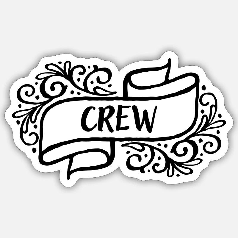 Crew - Team - Geschenkidee - Sticker Größe S (10 x 10 cm) - Mattweiß