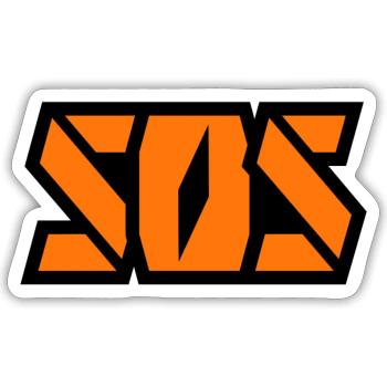 SOSonline.ch Schriftzug orang - Sticker Größe S (10 x 10 cm) - Mattweiß - Vorne