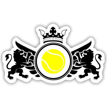 Tennis Wappen - Sticker Größe S (10 x 10 cm) - Mattweiß - Vorne