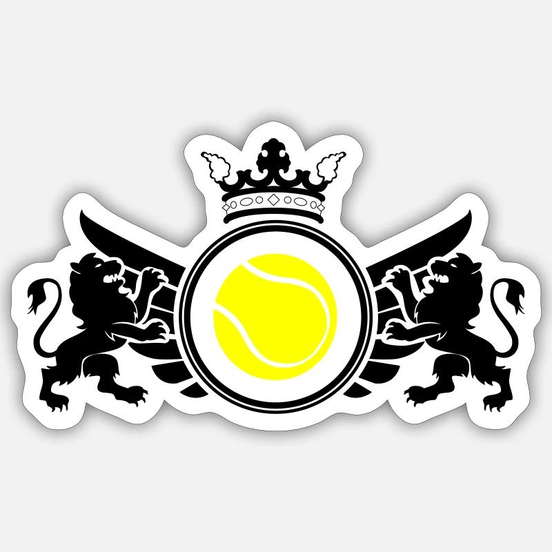 Emblème de tennis - Sticker taille S (10 x 10 cm) - blanc mat
