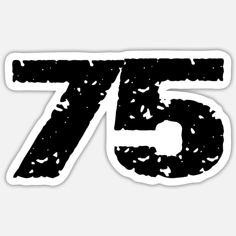 75 Maillot numéro - Sticker taille S (10 x 10 cm) - blanc mat