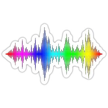 Music Equalizer Wellen bunt - Sticker Größe S (10 x 10 cm) - Mattweiß - Vorne