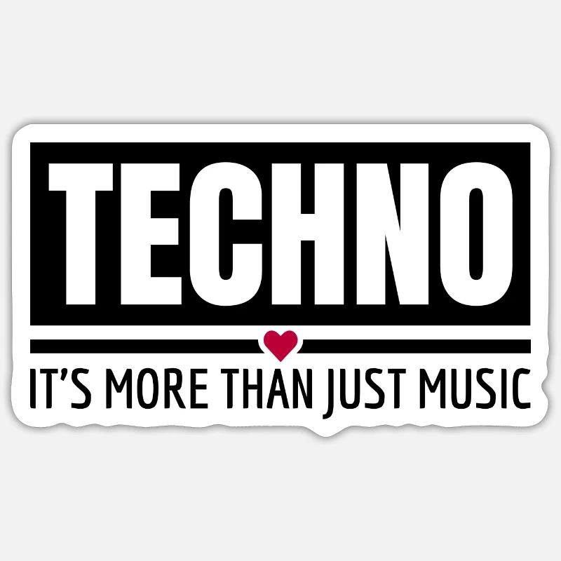 Techno It's More Than Just Music Techno Outfit - Sticker Größe S (10 x 10 cm) - Mattweiß