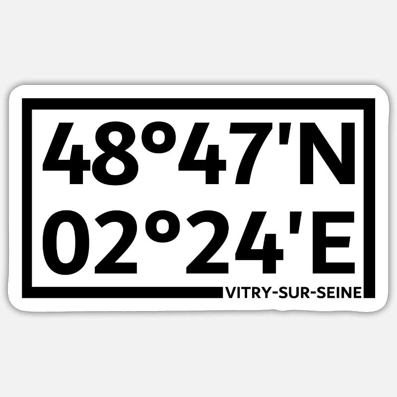 Vitry-sur-Seine coordinates Sticker size S (10 x 10 cm)