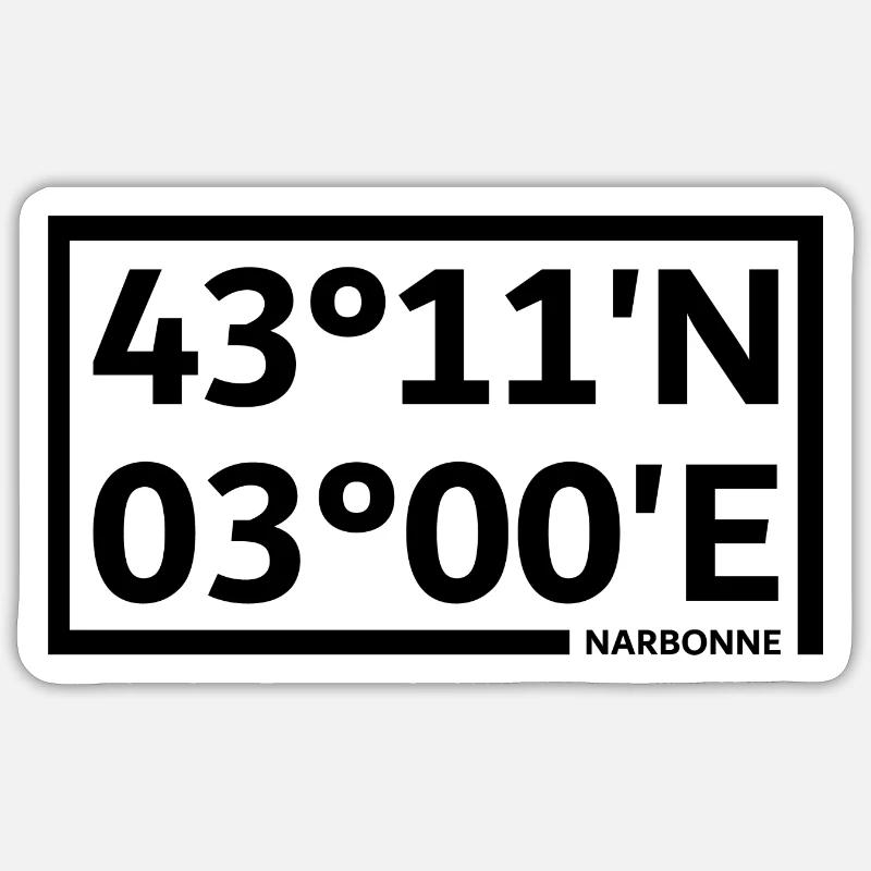 Narbonne coordinates Sticker size S (10 x 10 cm)