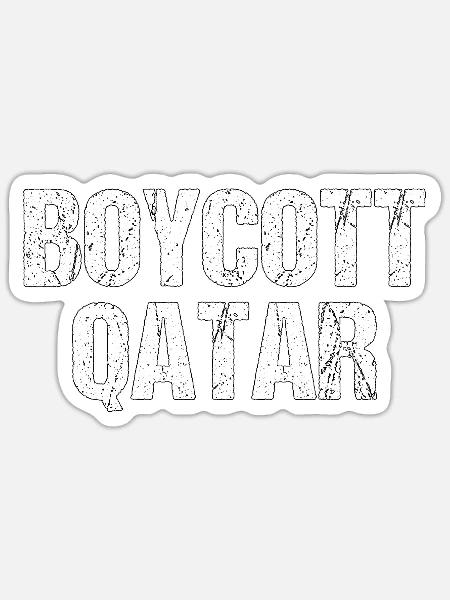 Boykott Katar Geschenk - Sticker Größe S (10 x 10 cm) - Mattweiß