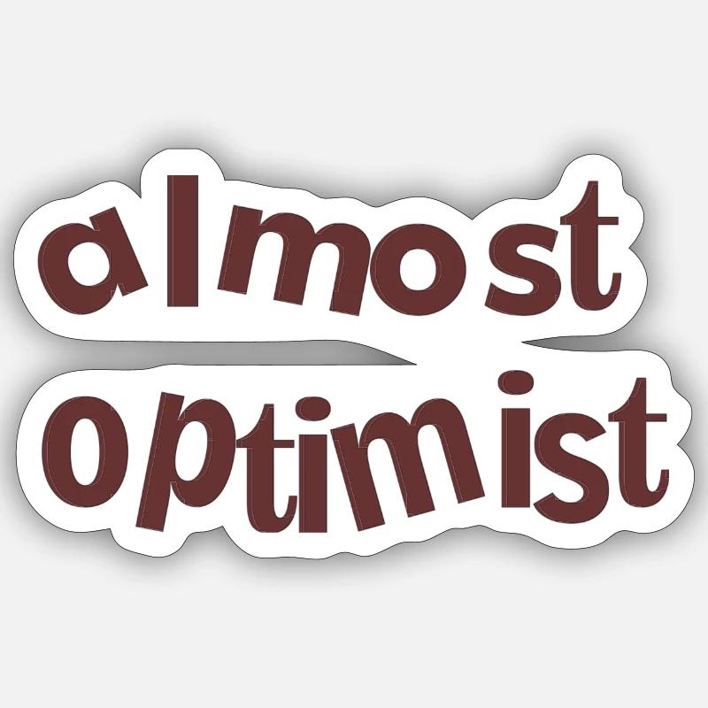 optimiste - Sticker taille S (10 x 10 cm) - blanc mat