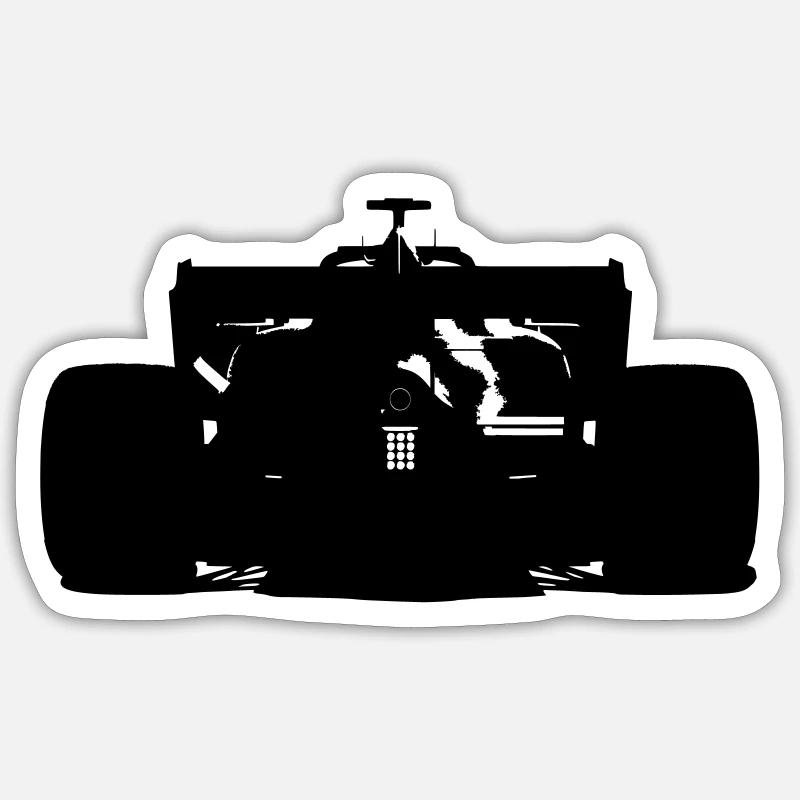 Car form (black/white) - Sticker size S (10 x 10 cm) - white matte