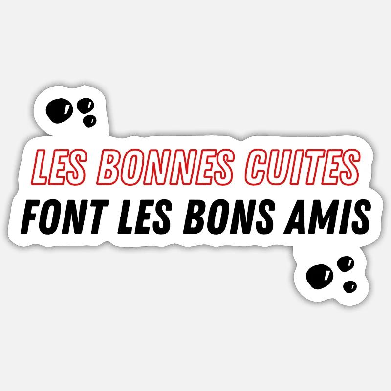 Les bonnes cuites - Sticker taille S (10 x 10 cm) - blanc mat