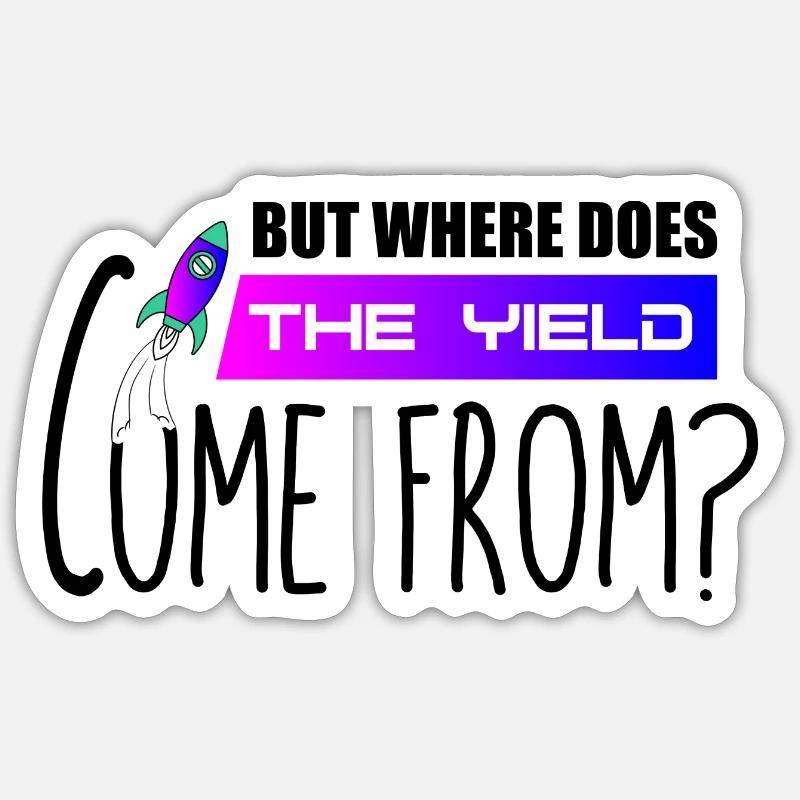 Crypto Ponzi - But where does the yield come from? Sticker Größe S (10 x 10 cm)