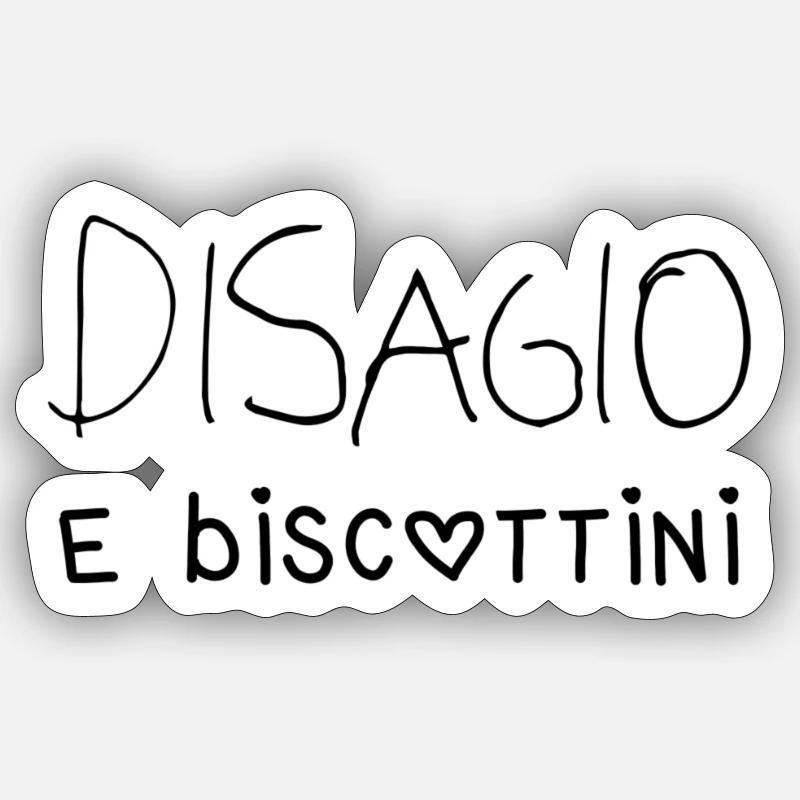 Disagio e biscottini - Sticker formato S (10 x 10 cm) - bianco opaco