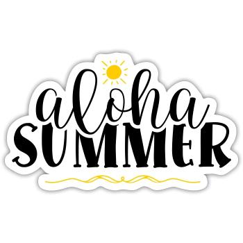 Aloha Été - Sticker taille S (10 x 10 cm) - blanc mat - Devant