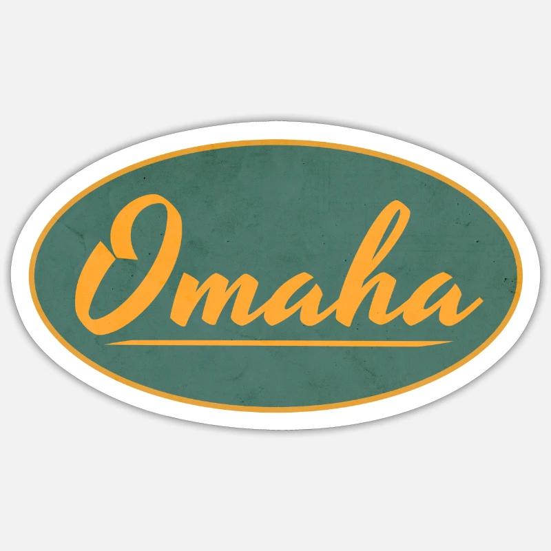 Emblème Omaha Vintage Script Sticker taille S (10 x 10 cm)