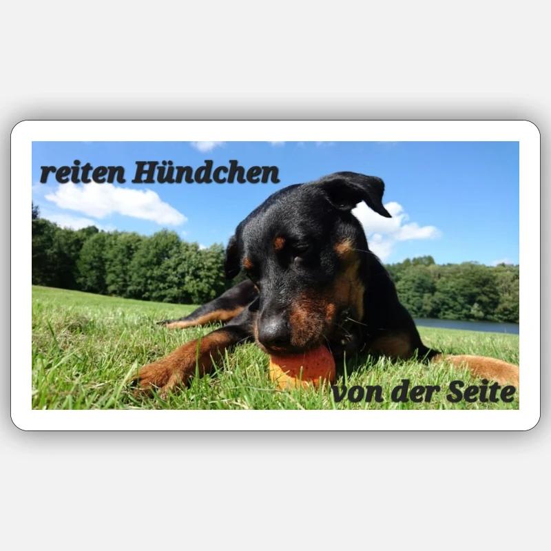 Hündchen - Sticker Größe S (10 x 10 cm) - Mattweiß