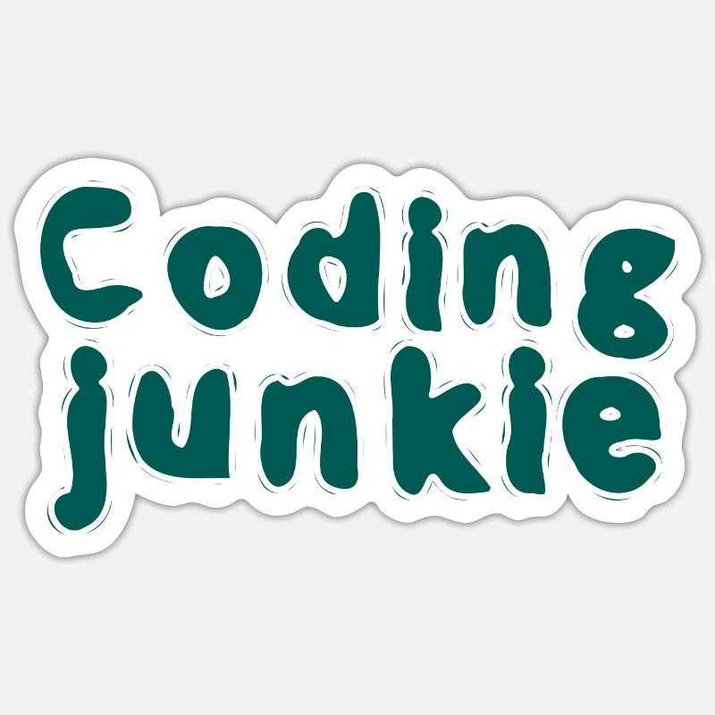Coding Junkie 2 - Sticker Größe S (10 x 10 cm) - Mattweiß