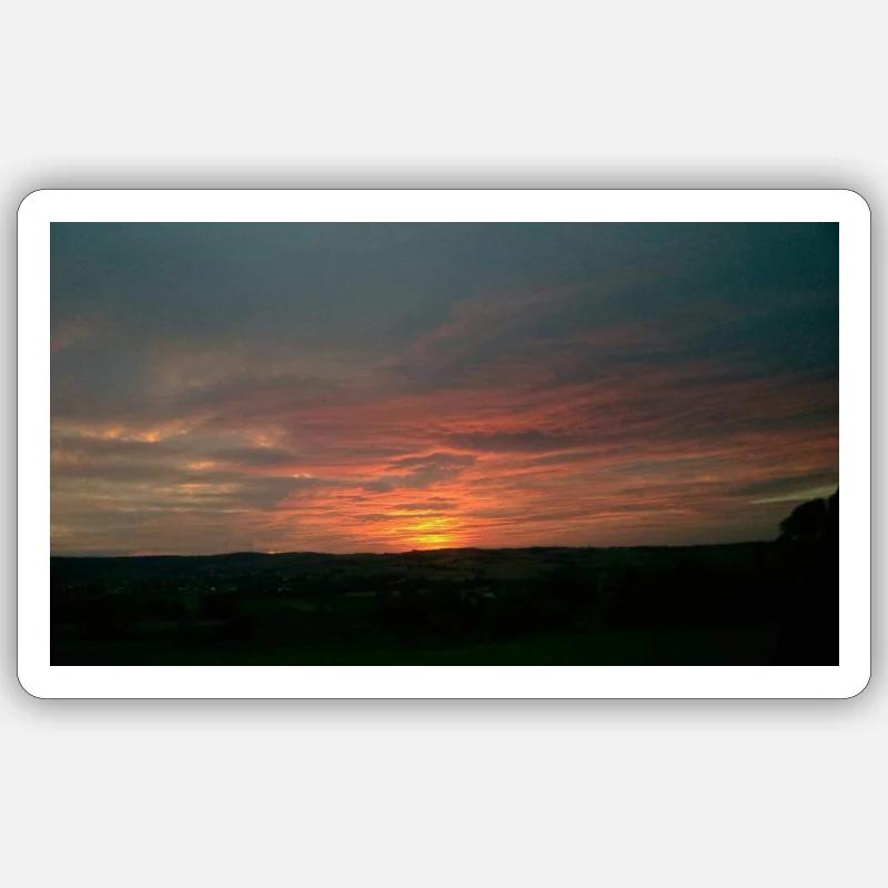 Coucher de soleil - Sticker taille S (10 x 10 cm) - blanc mat