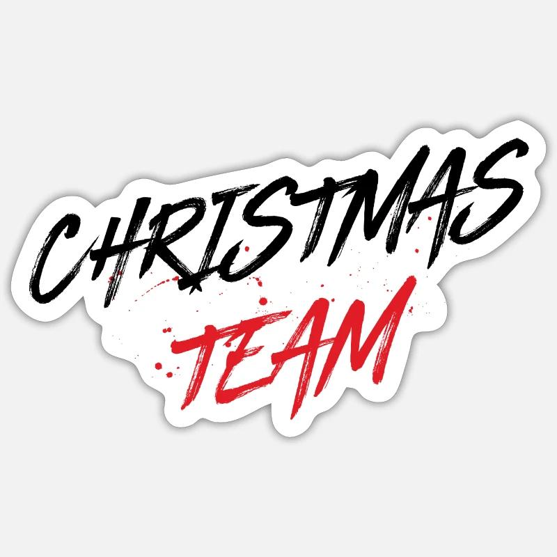 Équipe de Noël - Sticker taille S (10 x 10 cm) - blanc mat