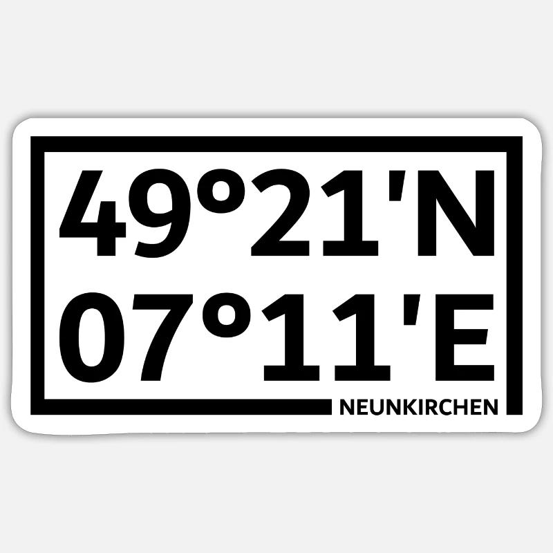 Coordonnées de Neunkirchen - Sticker taille S (10 x 10 cm) - blanc mat