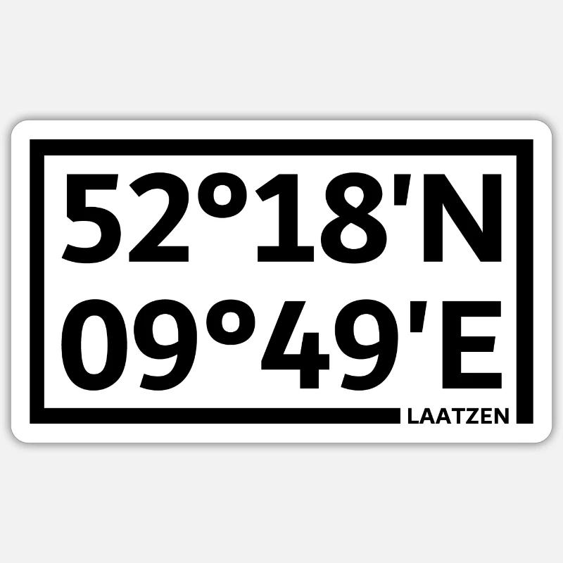 Coordonnées de Laatzen - Sticker taille S (10 x 10 cm) - blanc mat