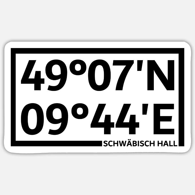 Schwäbisch Hall coordinates Sticker size S (10 x 10 cm)