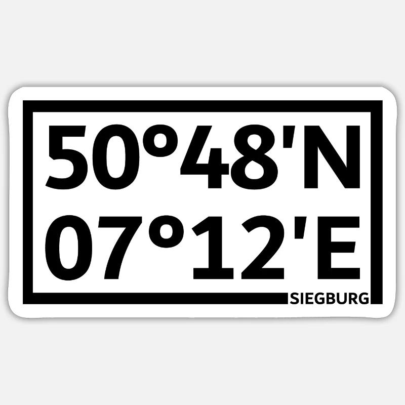 Coordonnées de Siegburg - Sticker taille S (10 x 10 cm) - blanc mat