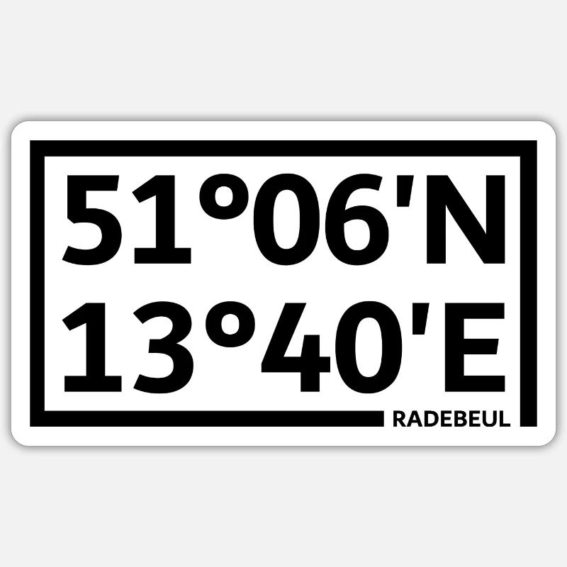 Coordonnées de Radebeul - Sticker taille S (10 x 10 cm) - blanc mat