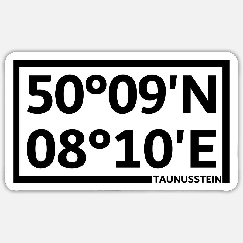 Coordonnées Taunusstein - Sticker taille S (10 x 10 cm) - blanc mat