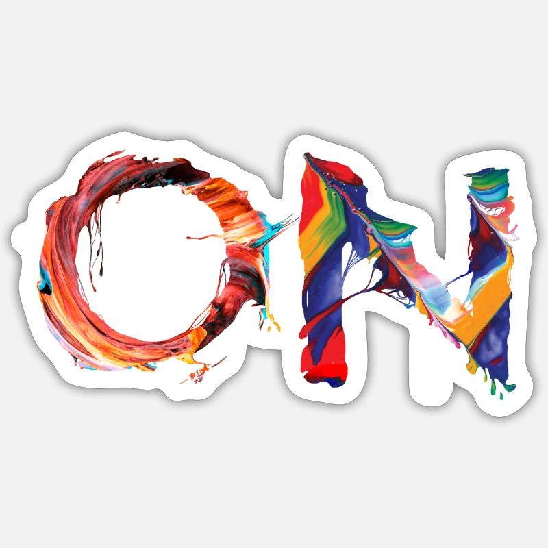 ON – Design de couleur abstrait avec une puissance de déclaration Sticker taille S (10 x 10 cm)
