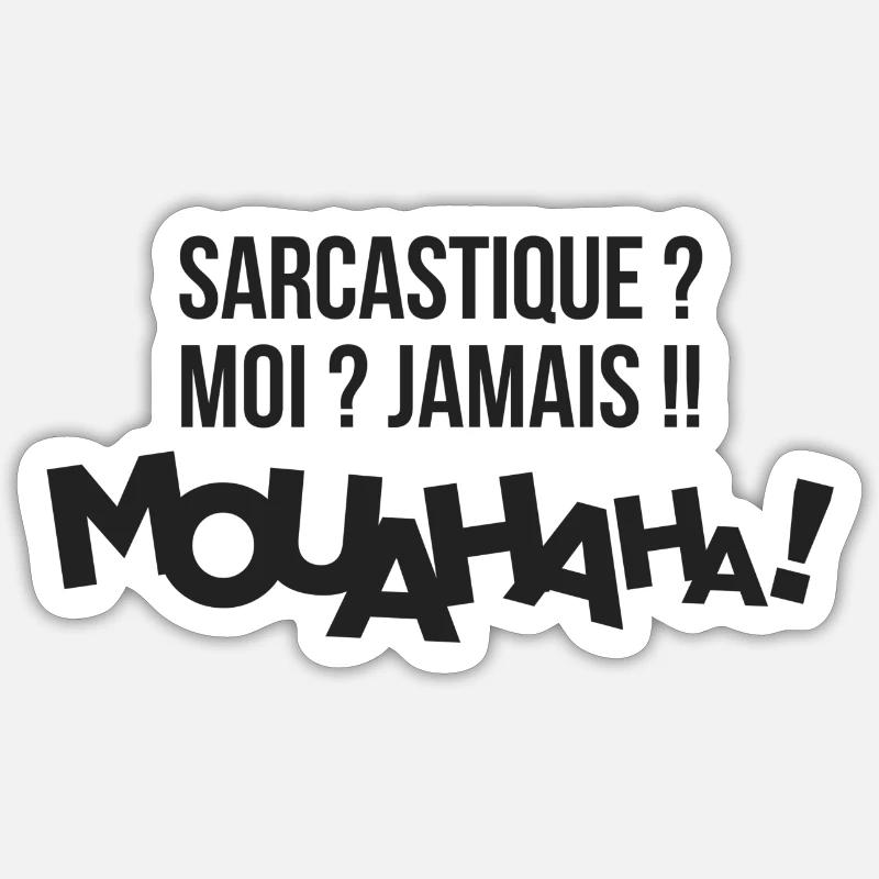 Sarcastic - Sticker taille S (10 x 10 cm) - blanc mat