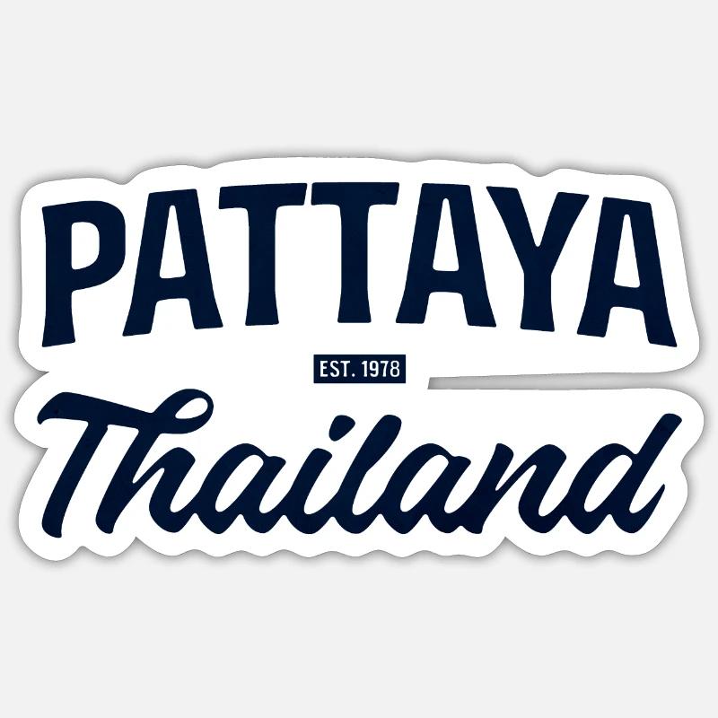 Pattaya Thailand Script - Sticker size S (10 x 10 cm) - white matte