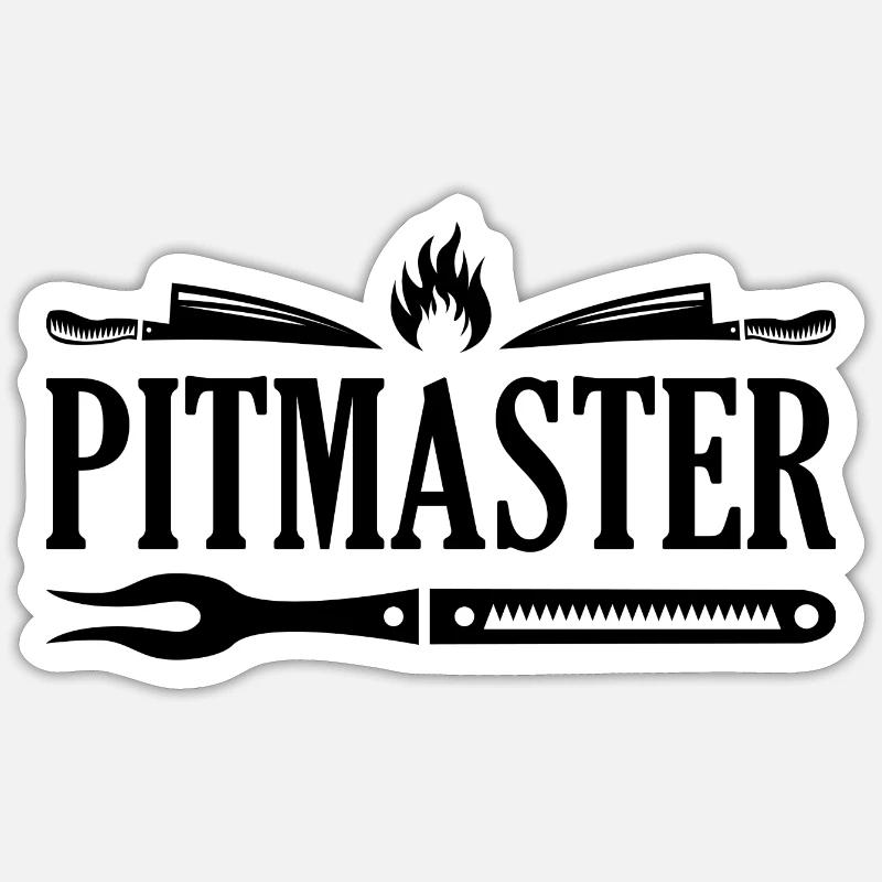 Pitmaster - Sticker size S (10 x 10 cm) - white matte