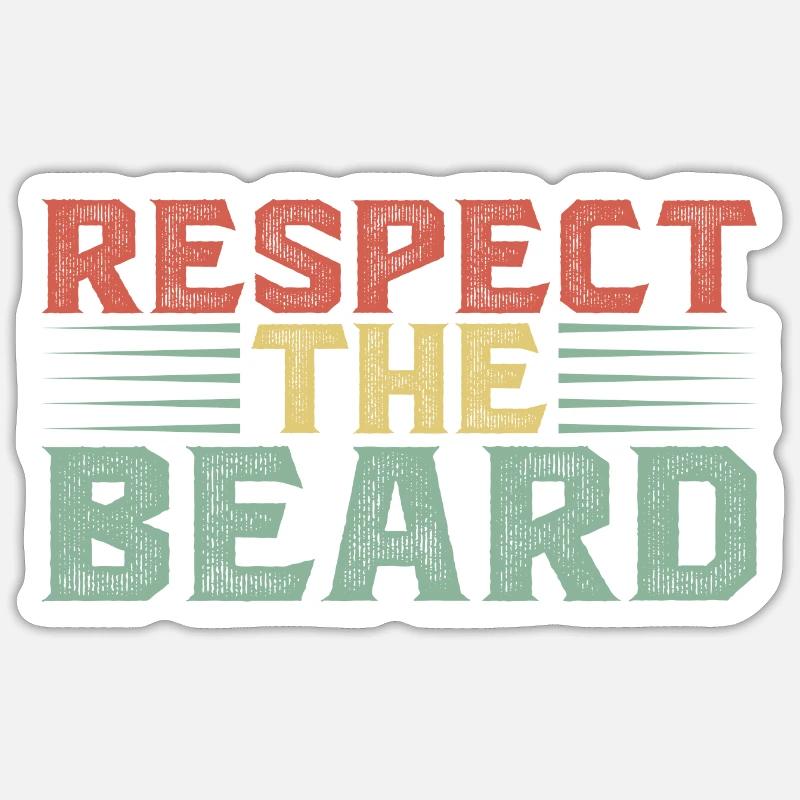Respect the Beard - Sticker Größe S (10 x 10 cm) - Mattweiß