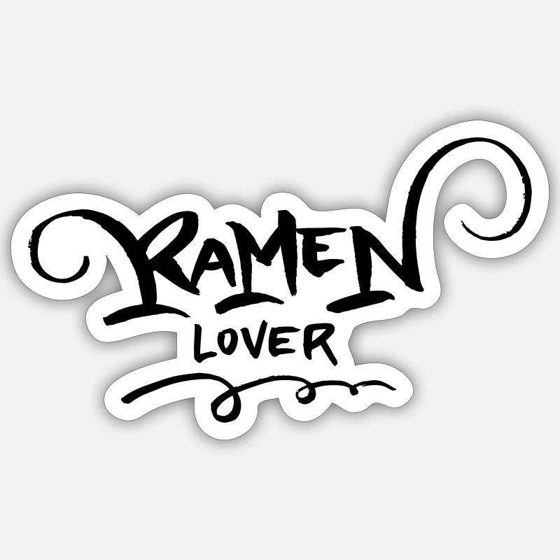 RAMEN Lover - Sticker taille S (10 x 10 cm) - blanc mat
