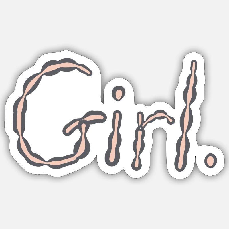fille Sticker taille S (10 x 10 cm)