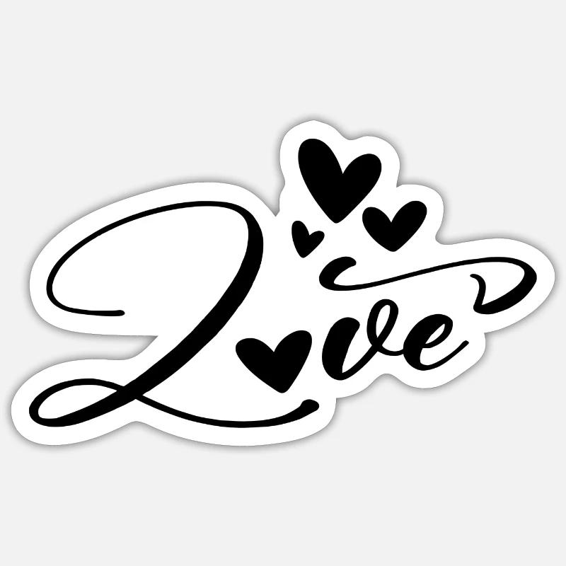 J’adore la Saint-Valentin - Sticker taille S (10 x 10 cm) - blanc mat