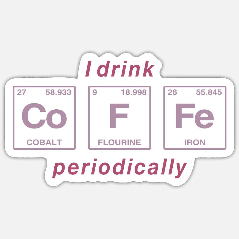 COFFEE - with elements of the persiode system Sticker size S (10 x 10 cm)