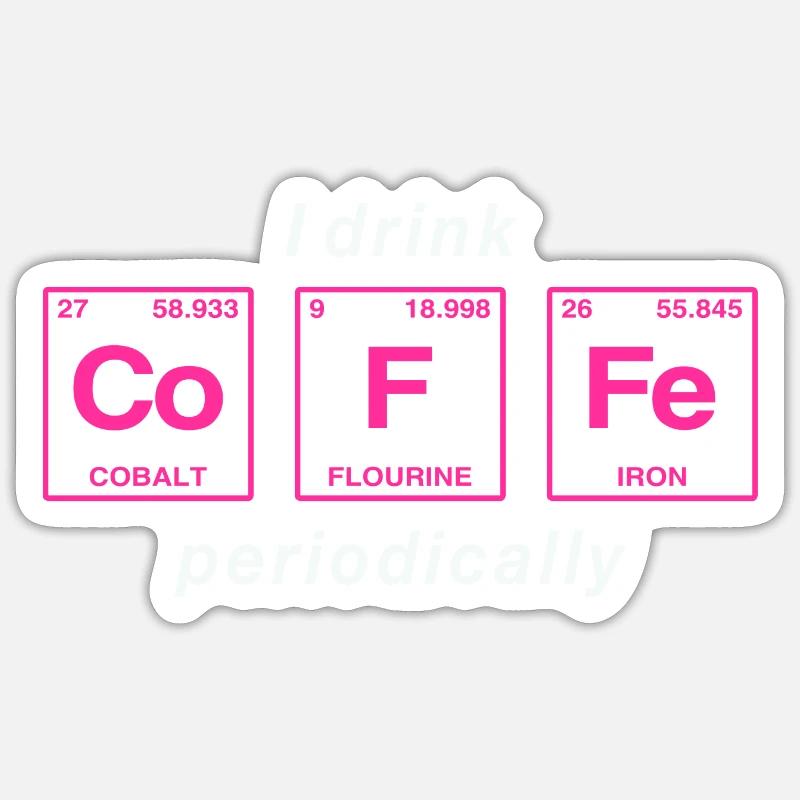 COFFEE - with elements of the persiode system Sticker size S (10 x 10 cm)