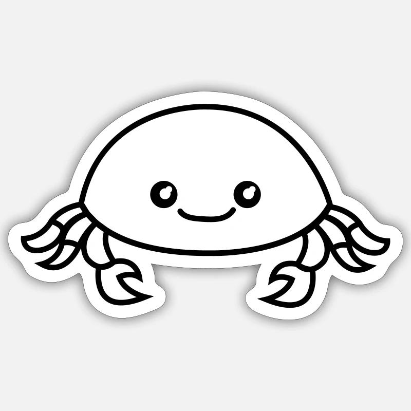 Drôle de crabe - Sticker taille S (10 x 10 cm) - blanc mat