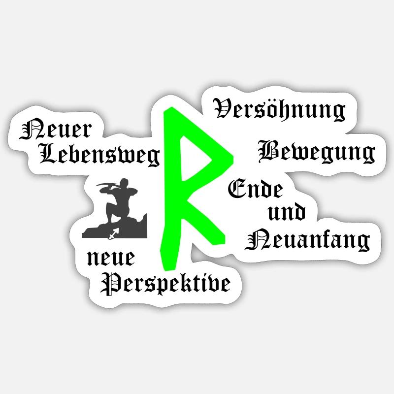 Runa "Raidho" (ger.) Sticker Größe S (10 x 10 cm)