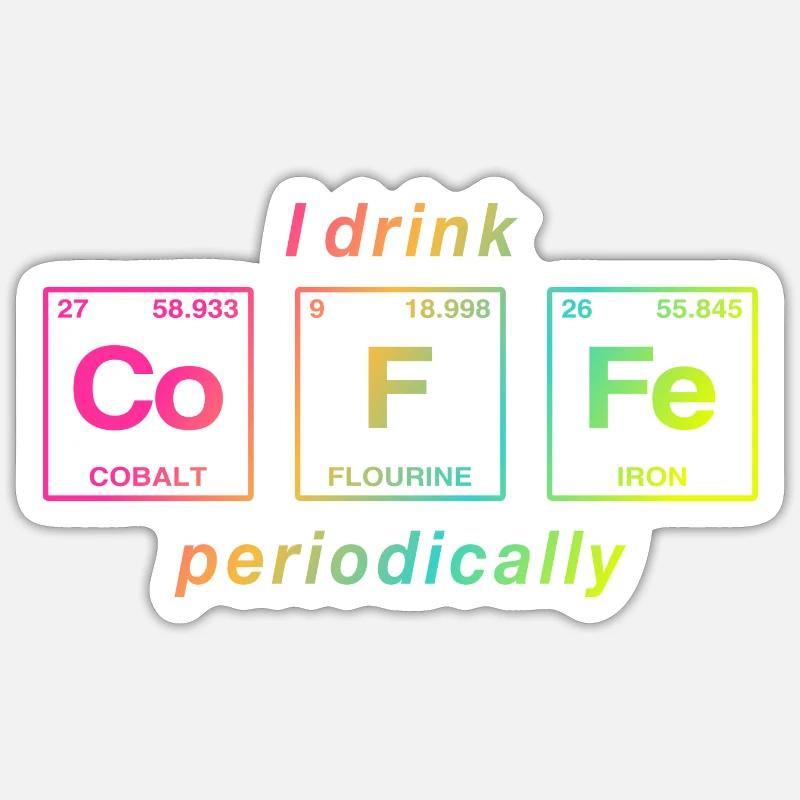 COFFEE - with elements of the persiode system Sticker size S (10 x 10 cm)
